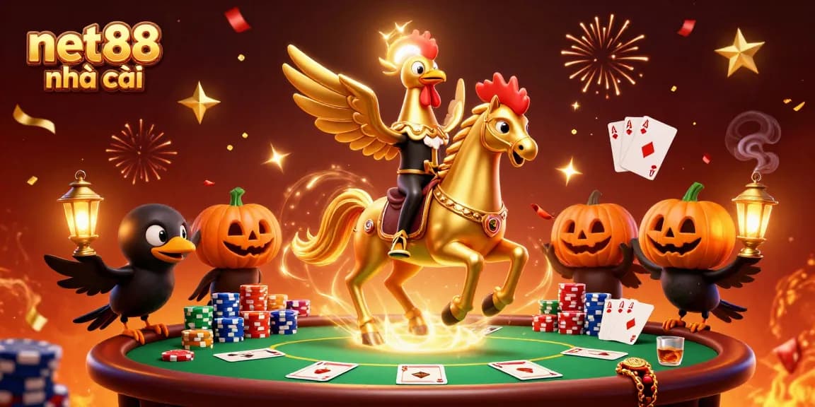 Experience thrilling casino action with net88 nhà cái featuring golden rooster and poker elements.