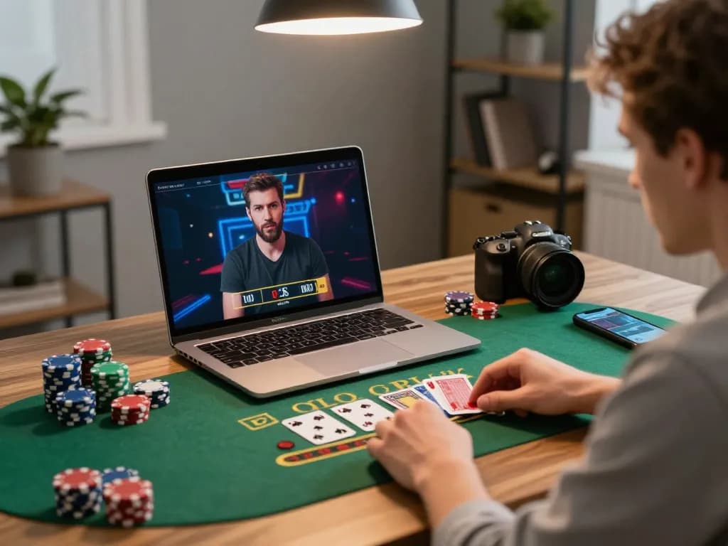 Player enjoying live dealer blackjack on 88aa, showcasing strategic gameplay at home.