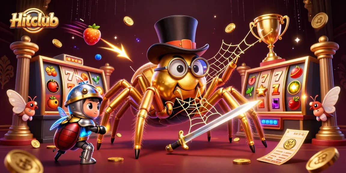 Hitclub players are captivated by the 3D golden tarantula and beetle knight thrillingly engaging at the casino.