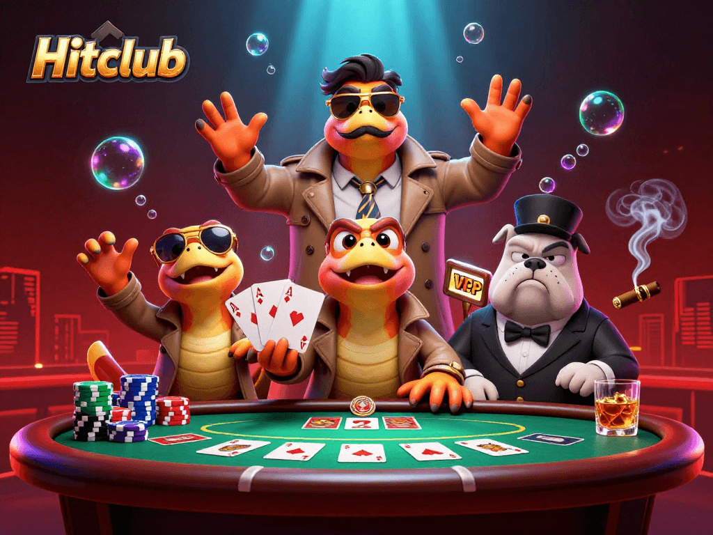Experience the excitement at Hitclub with raptors hilariously trying to enter a VIP casino lounge.