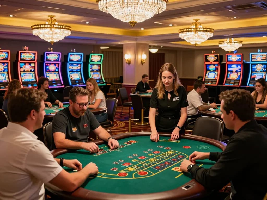 Players enjoy thrilling blackjack action at abc8 casino with vibrant atmosphere and exciting gameplay.