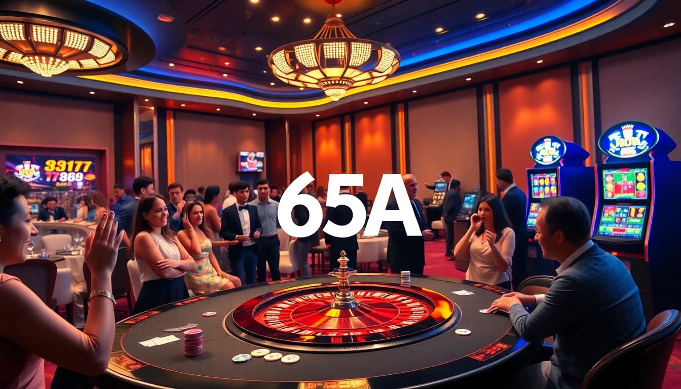 Players enjoying a thrilling game at 65A casino with vibrant atmosphere and advanced betting interface.