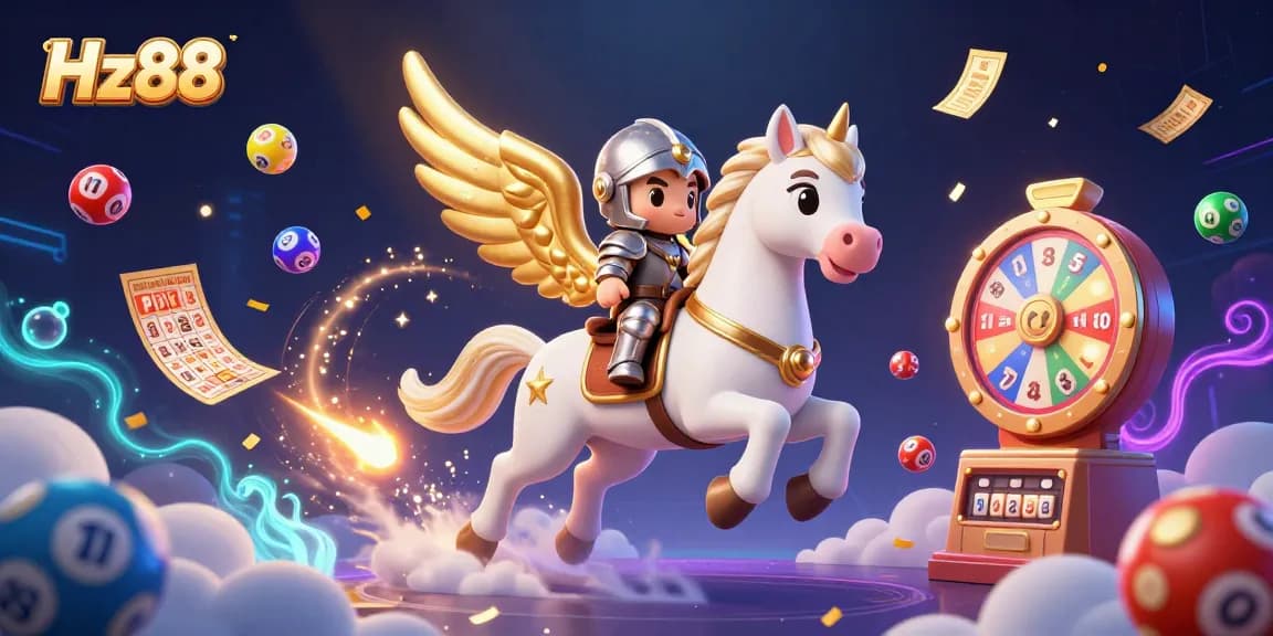 Experience thrilling wins with Hz88 as a celestial knight navigates a vibrant casino scene.