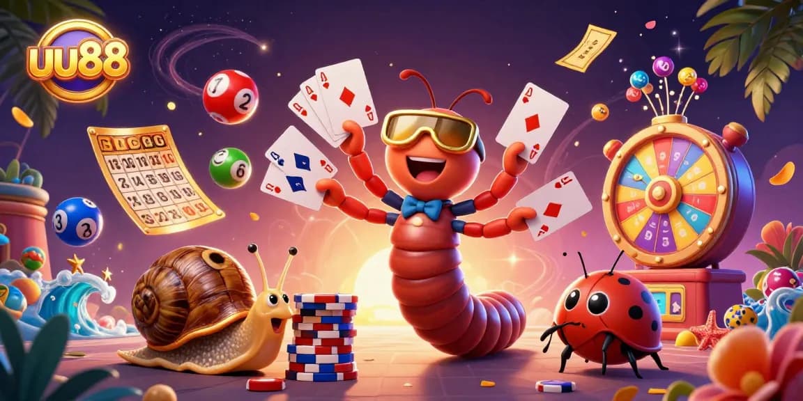 Engage in thrilling games at uu88 as a colorful millipede dealer manages exciting lottery elements.