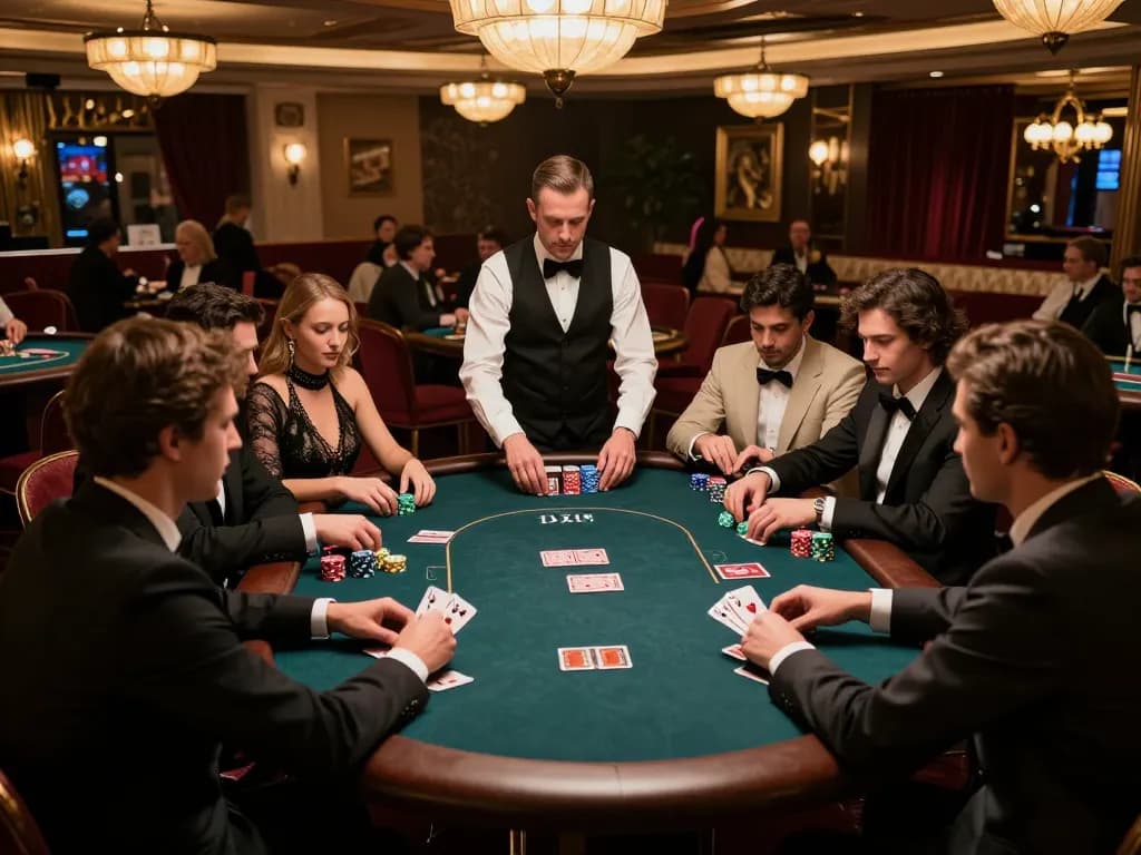 Players engaging in a competitive poker game at S666 casino, showcasing strategy and excitement