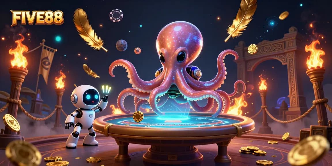 Experience exciting gameplay at FIVE88 with a vibrant galactic poker scene full of action.
