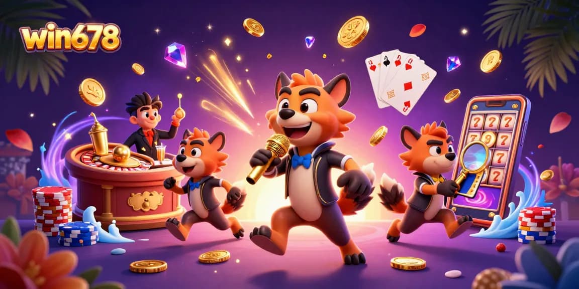 win678's exciting casino scene showcases hyenas in comedic roles amidst dynamic gambling elements.