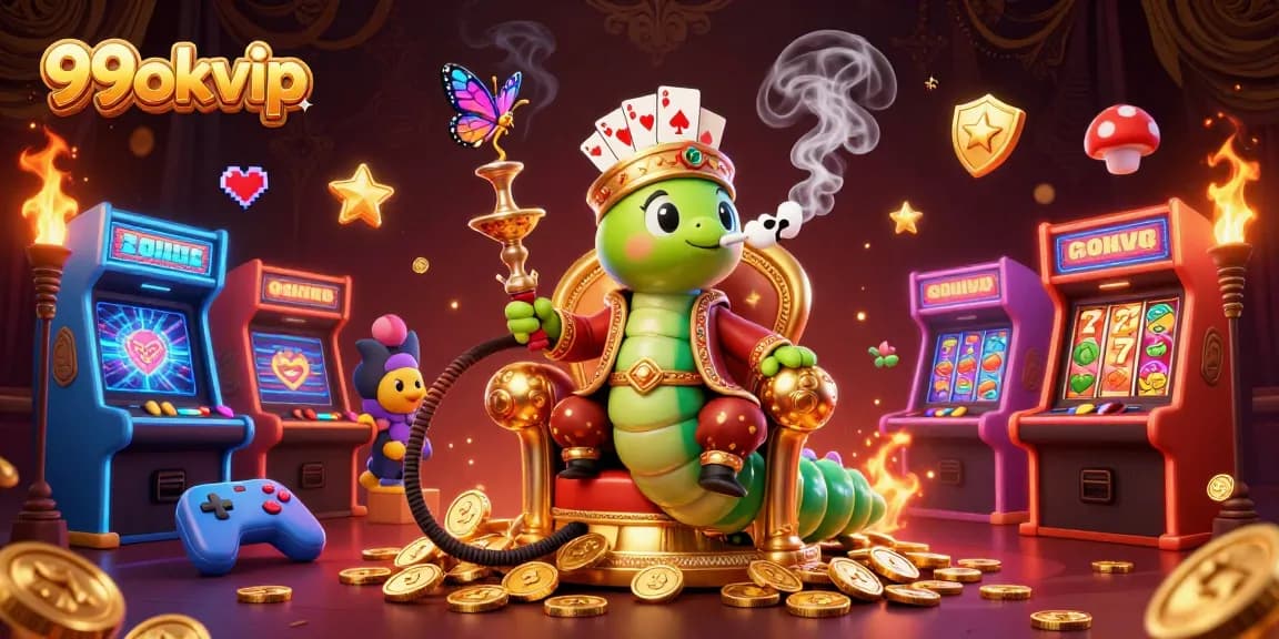 Experience thrilling gaming moments with 99okvip's vibrant casino scene illustration.