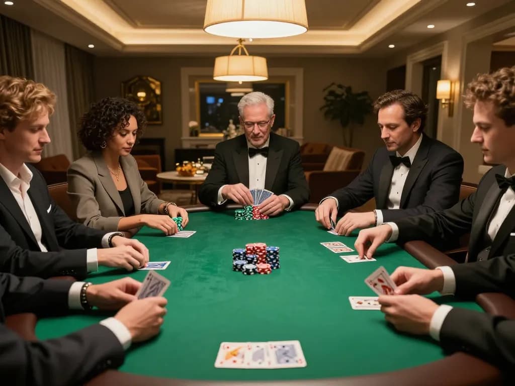 Alo8 players enjoy a friendly poker game at home, showcasing strategy and social interaction