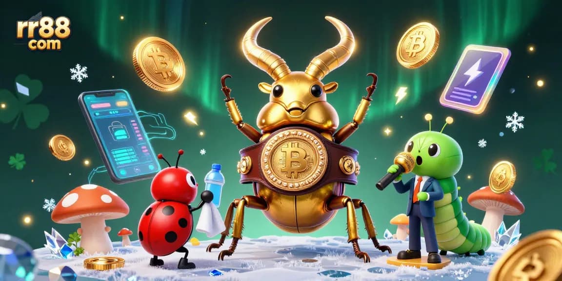Experience thrilling games at rr88 com with vibrant 3D characters and glowing casino elements.