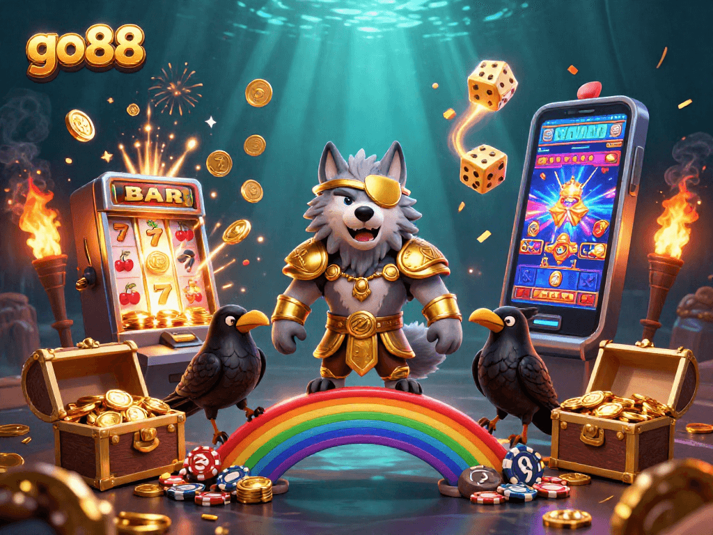 Engage with the Go88 gaming experience, featuring Odin and his ravens in a casino-inspired adventure.