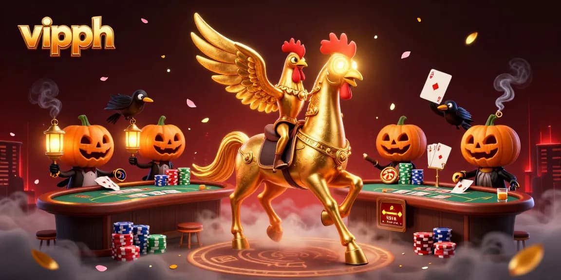 Experience thrilling gameplay at vipph featuring a golden rooster in a vibrant casino scene.