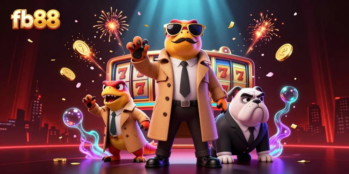 fb88's animated raptors attempt entry to a VIP casino lounge amid vibrant, exciting gambling elements.