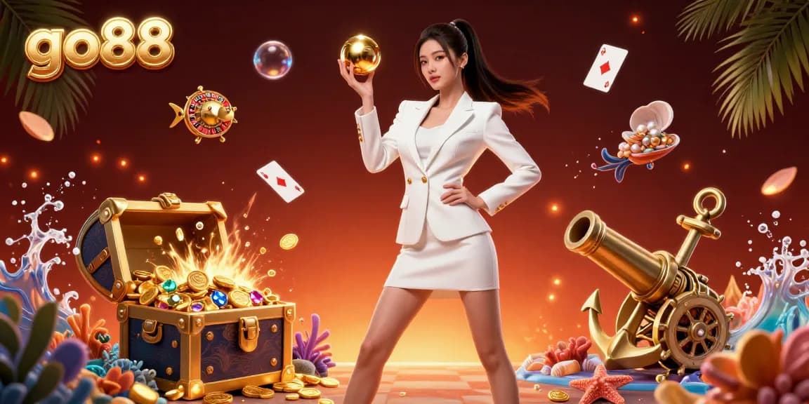 Experience excitement with go88's luxurious casino vibes featuring a confident woman with a roulette ball.