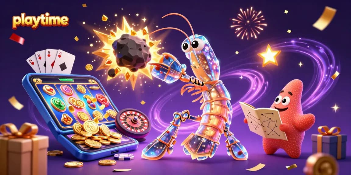 Experience thrilling playtime at online casinos with a galactic samurai and starfish navigating cosmic gaming realms.