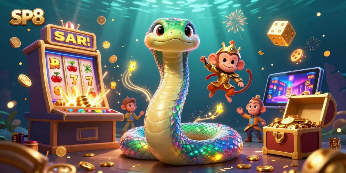 SP8 offers thrilling casino excitement with a colorful jackpot scene filled with vibrant elements.