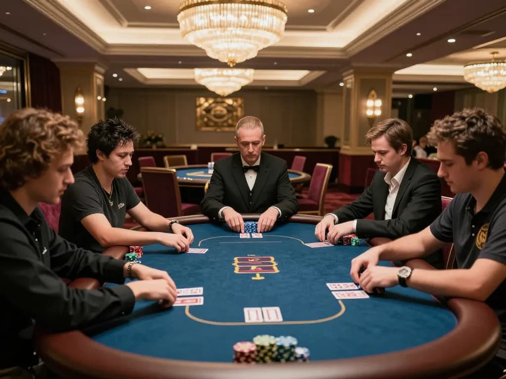 Engaged players strategizing at a VIP poker table, showcasing the thrilling aspect of Vay sòng cực lạ gì.