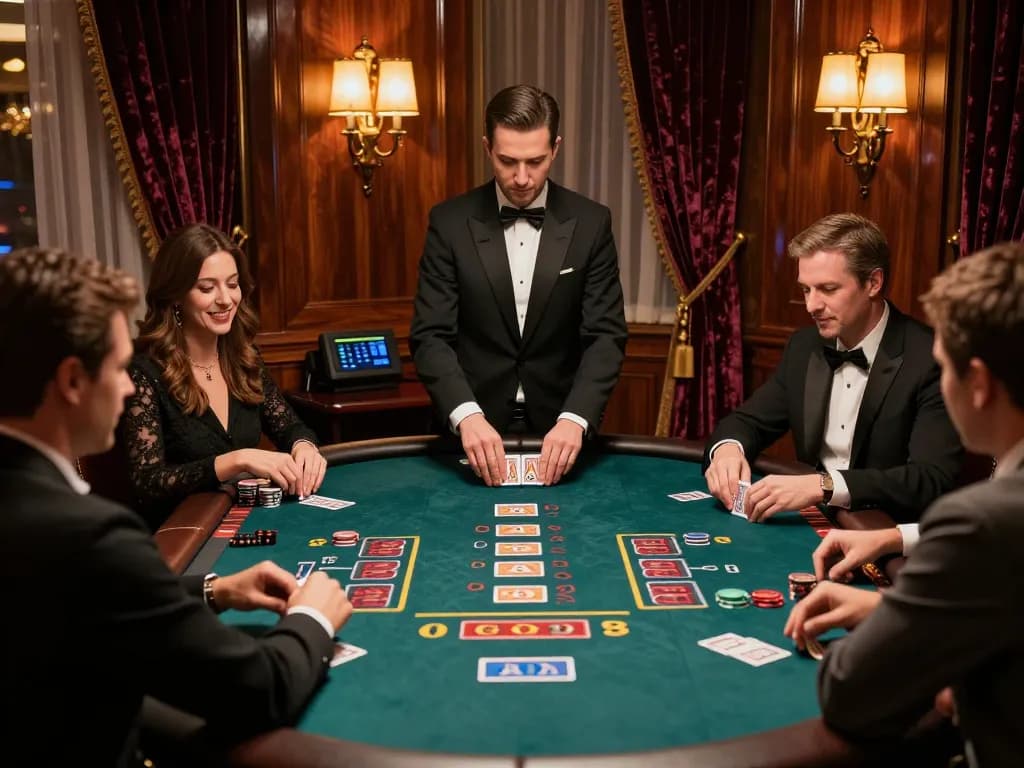 Rikvip players engaging in live casino Baccarat with elegant dealers and sophisticated ambiance