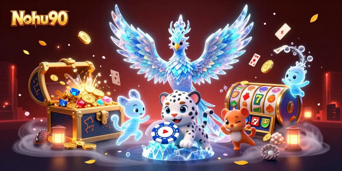 Nohu90 players enjoying thrilling 3D casino adventures with vibrant gaming elements.
