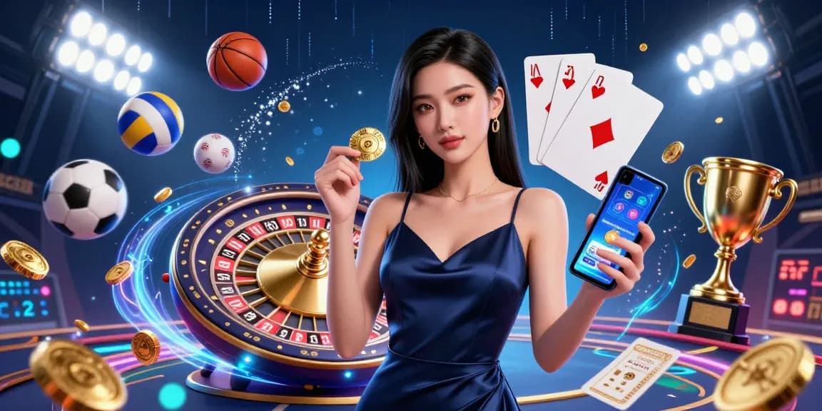 Engage with exciting casino experiences at SC88 featuring a beautiful woman displaying casino elements.