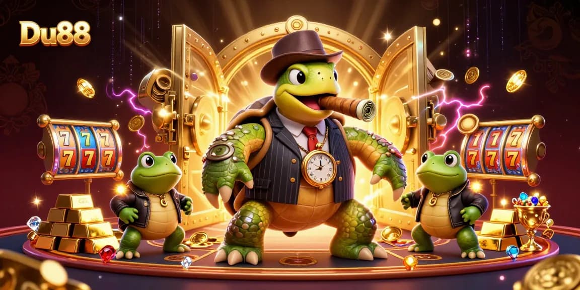 Win big at Du88 with a vibrant 3D casino scene filled with treasure and excitement.
