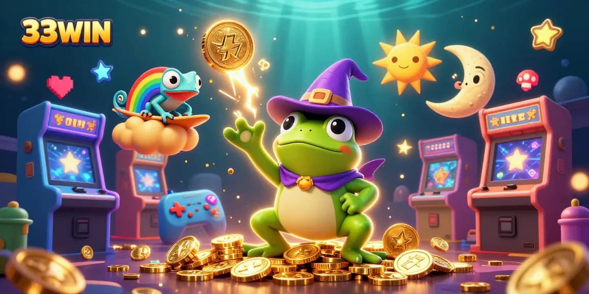 Engage in thrilling gameplay at 33WIN with vibrant 3D characters and casino elements.