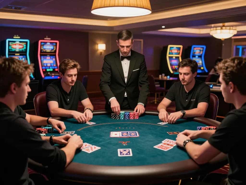 Players enjoying a thrilling poker game at 78 win casino, highlighting strategic gameplay and excitement.
