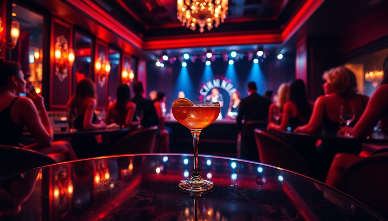 Dinner sxm experience at Club Noir featuring elegant cocktails and vibrant nightlife.