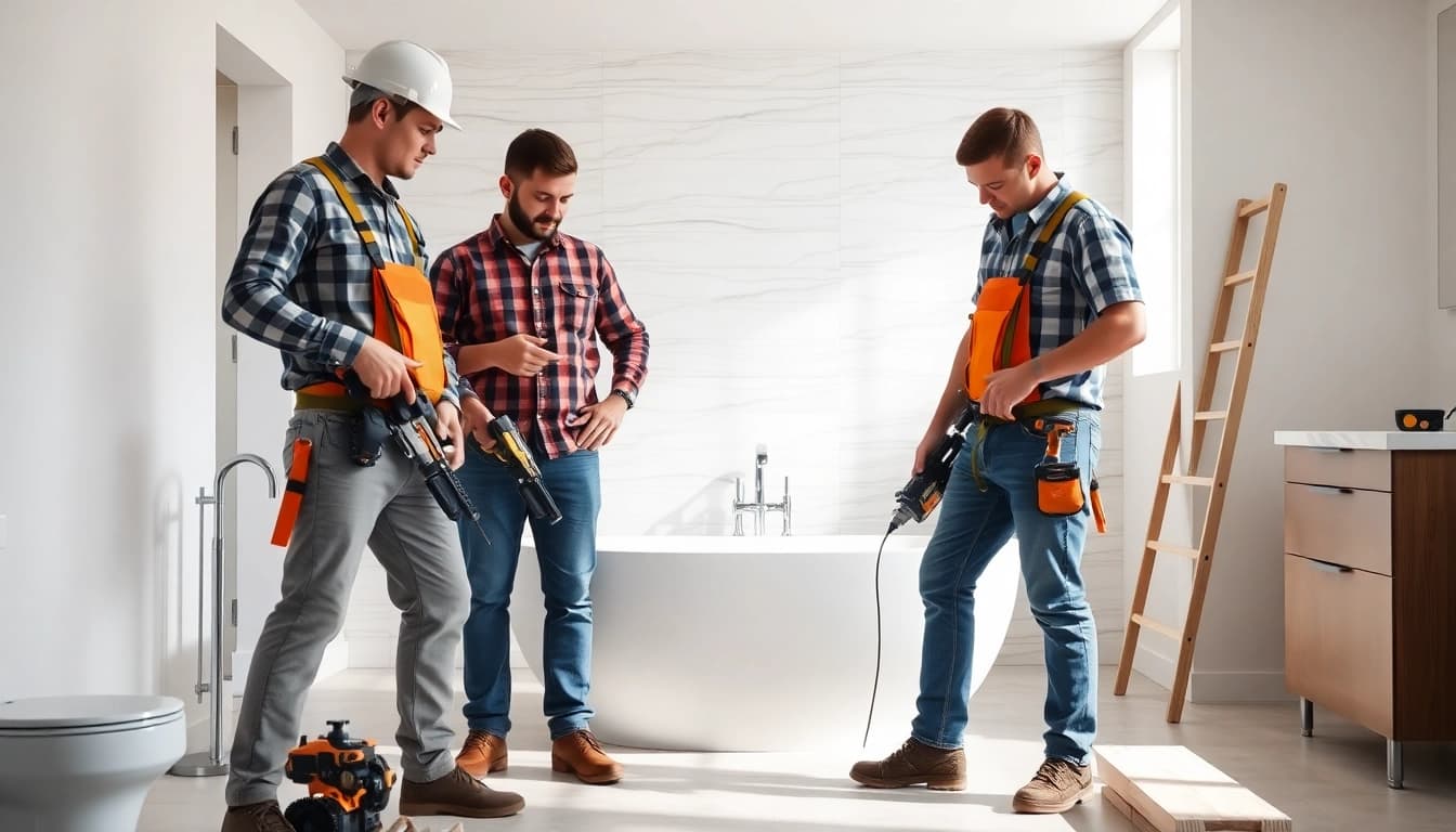 Skilled bathroom builders near me transforming a modern home with high-quality renovations.