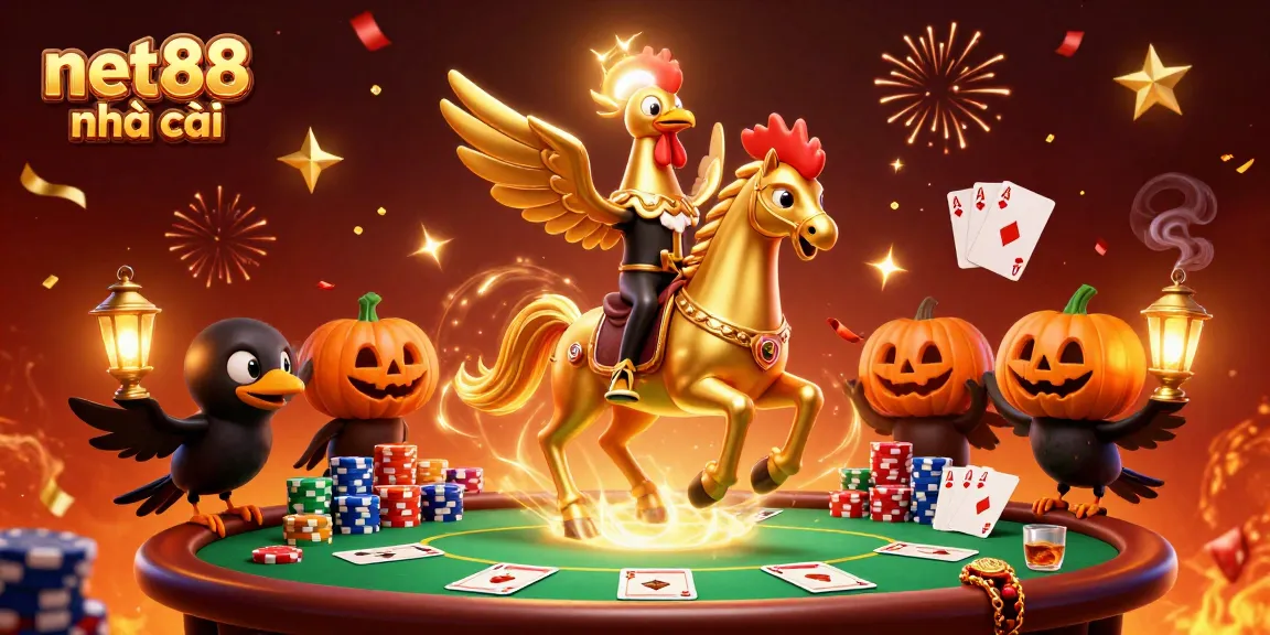 Experience thrilling casino action with net88 nhà cái featuring golden rooster and poker elements.