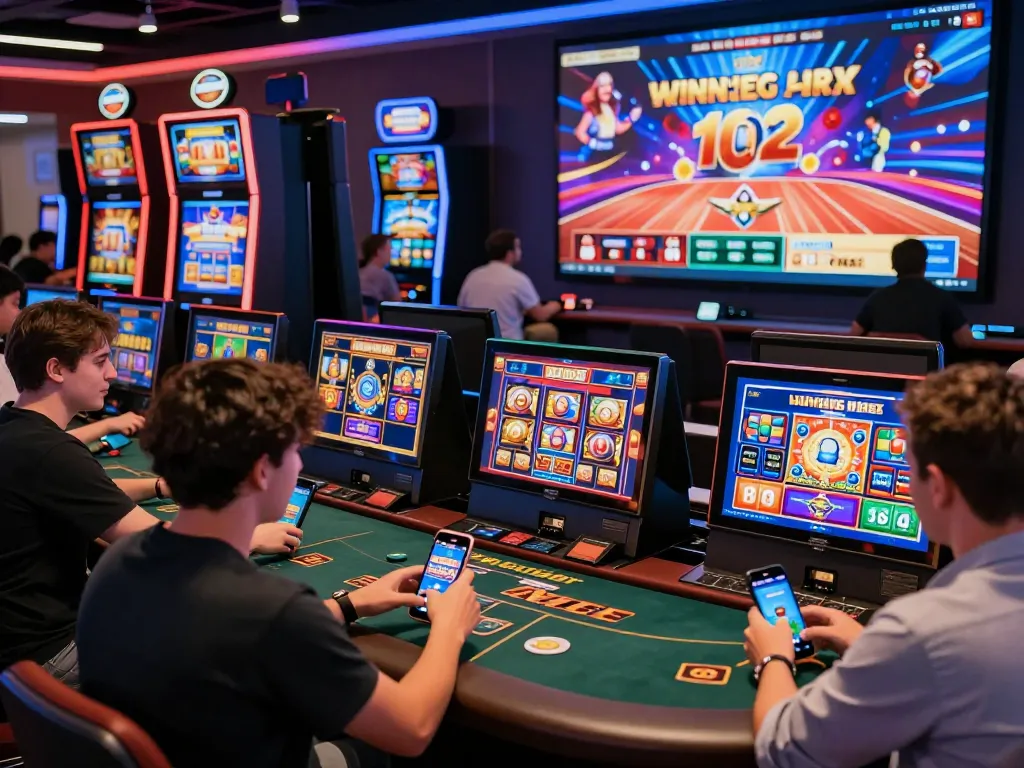 Engaging digital scene highlighting 789Win's vibrant online casino games and user interactions