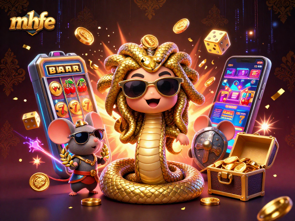 Spin the reels at mhfe with Medusa and a warrior mouse amidst a jackpot explosion.
