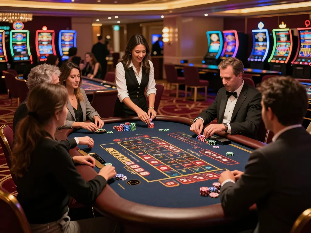 Players engaging in a thrilling roulette game at 79sodoni, capturing the vibrant casino atmosphere.