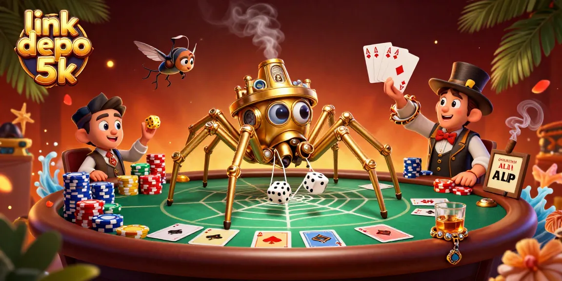 Experience link depo 5k through this dynamic 3D casino scene with vibrant elements.