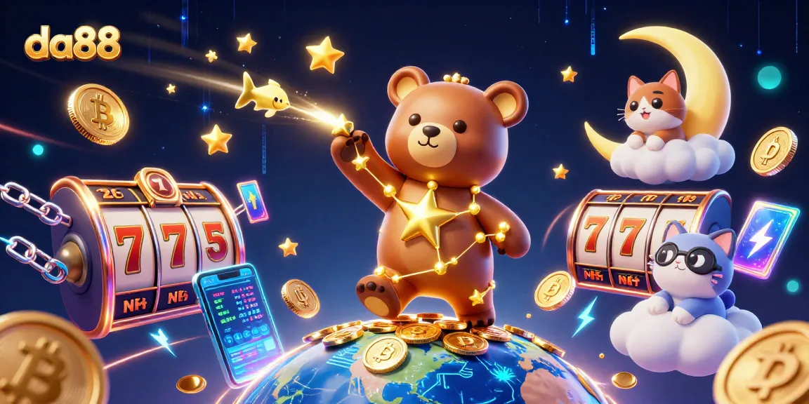 Spin the reels with da88 at this vibrant casino-themed digital art illustration.