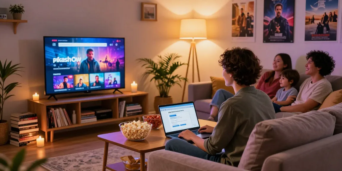 Pikashow APK download for streaming movies in a cozy living room
