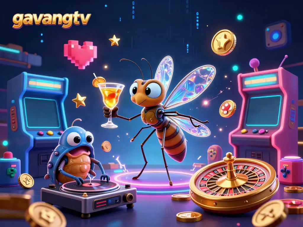 Experience the thrilling world of gavangtv with vibrant 3D casino elements and dynamic characters.