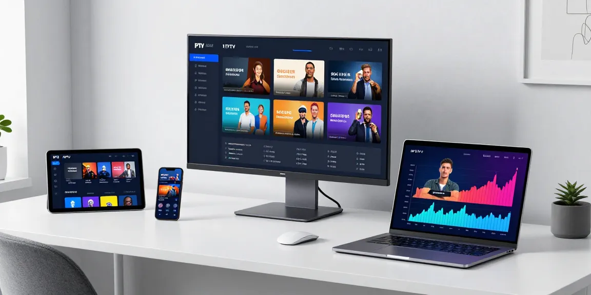 IPTV reseller dashboard displaying streaming analytics, software development tools, and digital platform metrics to demonstrate robust performance.