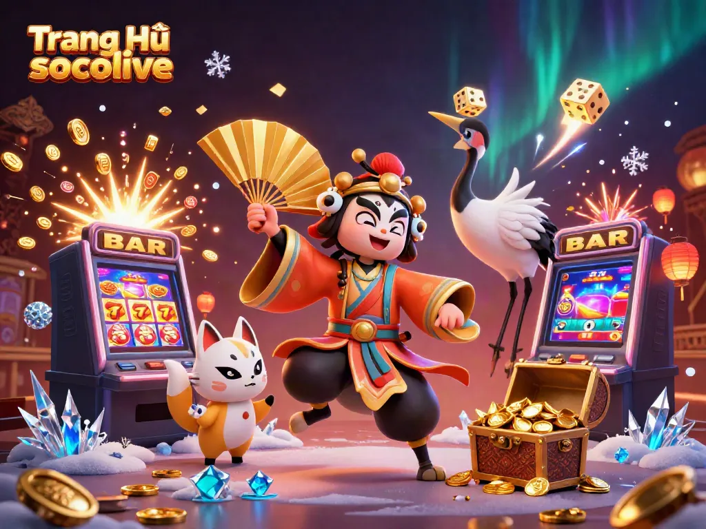 Experience the excitement of Trang Chủ socolive with dynamic casino elements featuring vibrant characters and gaming action.