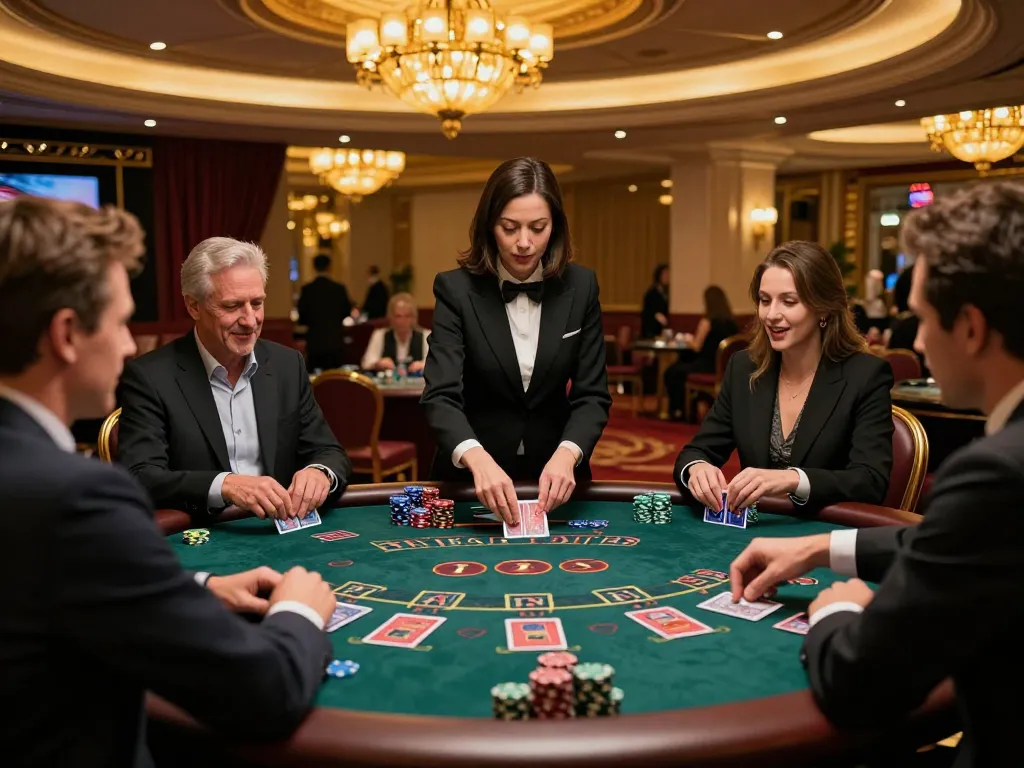 lv88 players enjoying a thrilling blackjack game at a luxurious casino table with vibrant energy