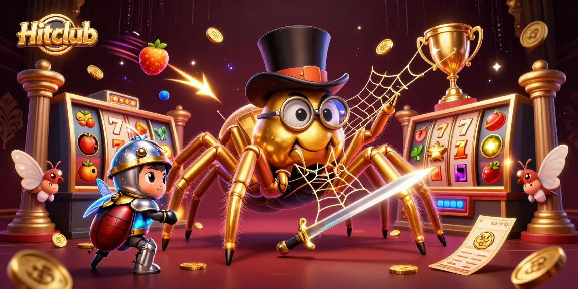 Hitclub players are captivated by the 3D golden tarantula and beetle knight thrillingly engaging at the casino.
