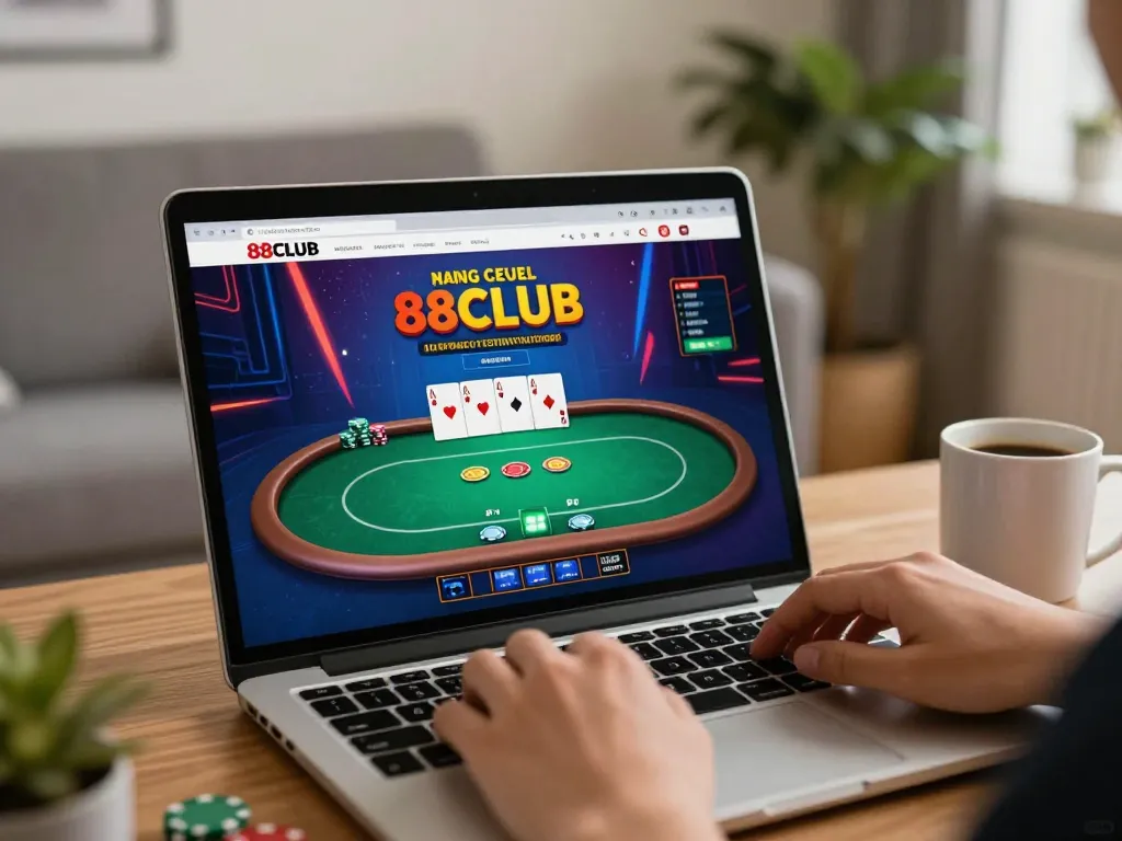 Players engaging in a poker game on 88CLUB platform, showcasing an exciting online gambling experience.