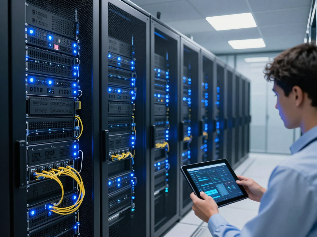 IIptv reseller panel powering advanced cloud computing infrastructures and cybersecurity solutions in a modern data centre.
