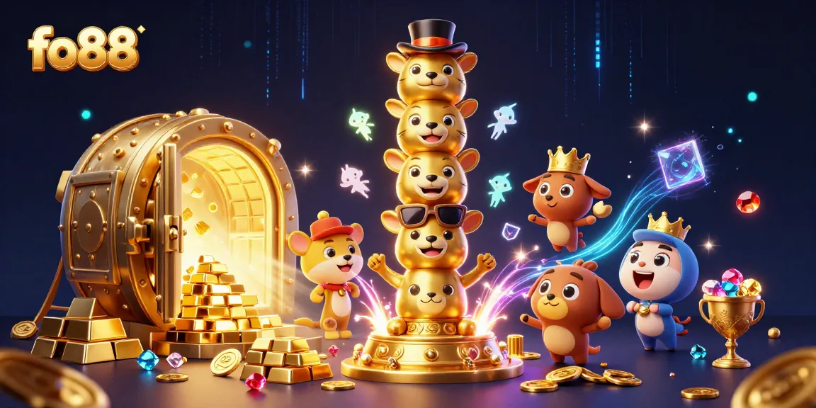 Experience multi-dimensional excitement with fo88's vibrant golden totem and treasure vault in action.