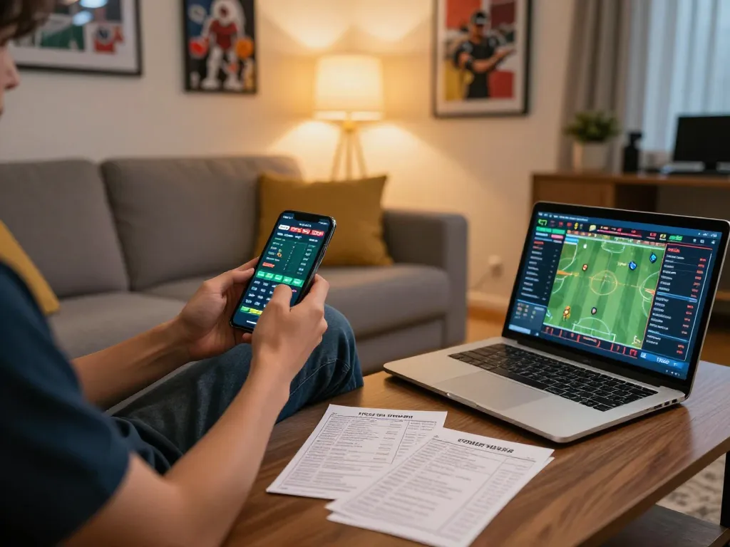 Experience thrilling sports betting at home with five88z on a smartphone while enjoying a cozy setup.