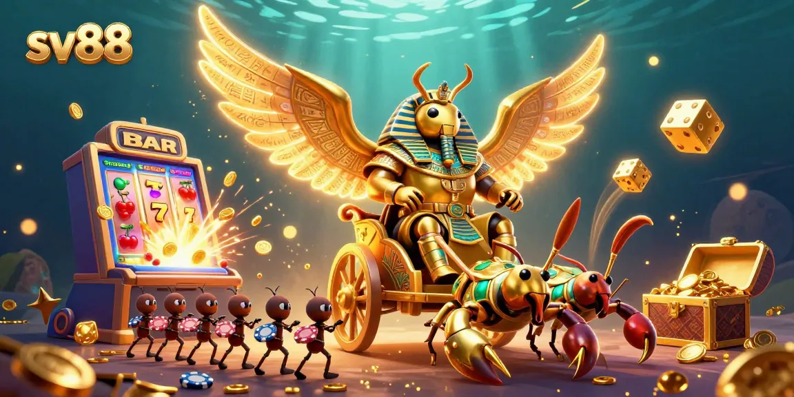 Experience thrilling gameplay at sv88 with vibrant golden characters and dynamic casino elements.