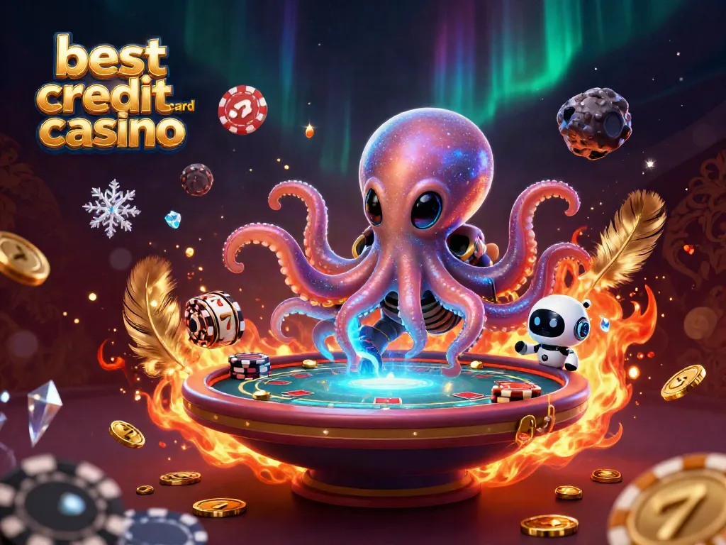 Experience the best credit card casinos visually depicted with vibrant gaming atmosphere in a dynamic 3D setting.