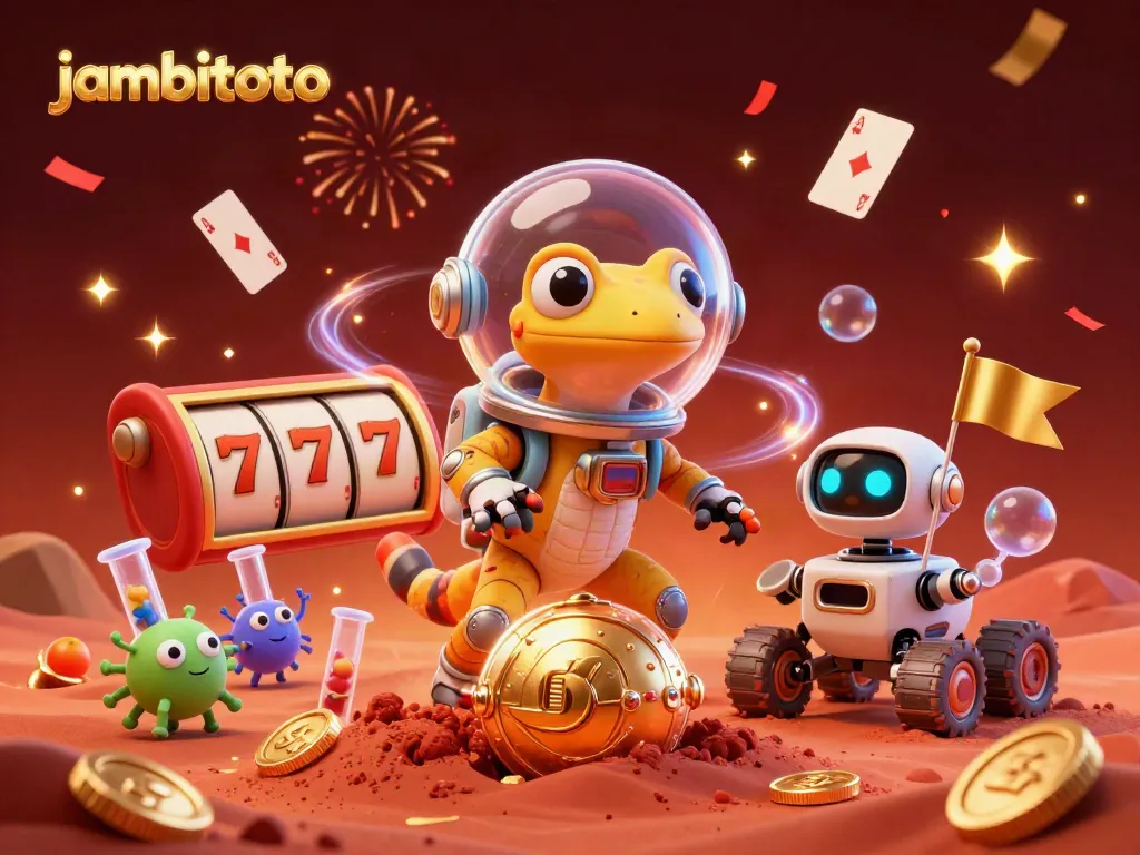 Experience the thrill of winning at jambitoto with vibrant casino elements and characters.