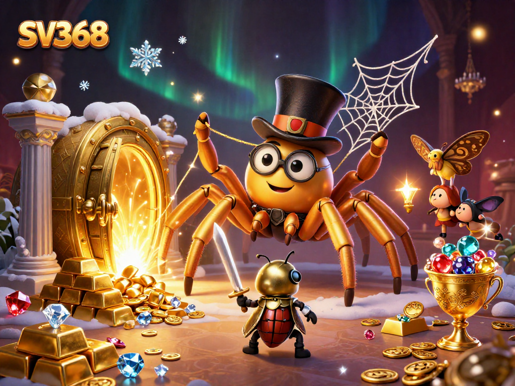 Experience SV368 casino excitement with a giant golden tarantula, beetle knight, and dynamic treasures.