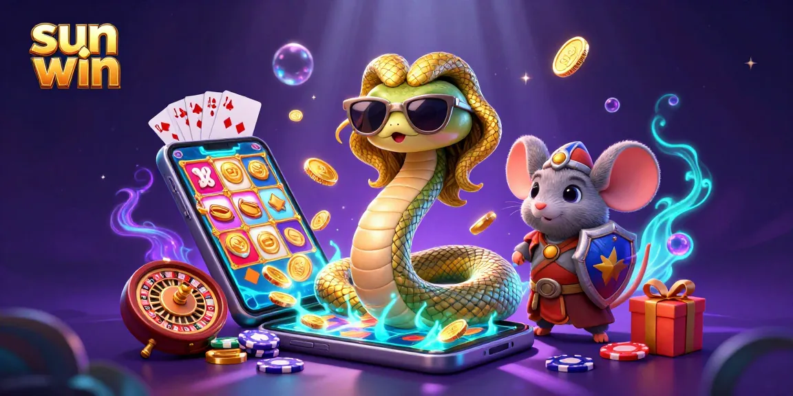 Engage with the sun win slots experience featuring Medusa and a warrior mouse in a vibrant casino world.
